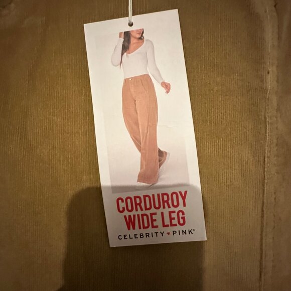 Corduroy Wide Leg Pants Celebrity Pink Tan Size 11/30 - Picture 3 of 11